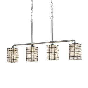 Wire Glass Bronx 4 Light 5 inch Polished Chrome Chandelier Ceiling Light