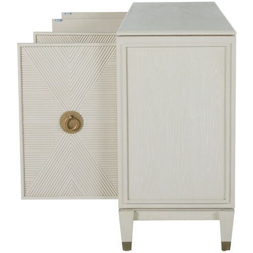 Strella Stainless Champagne / Cerused White Cabinet
