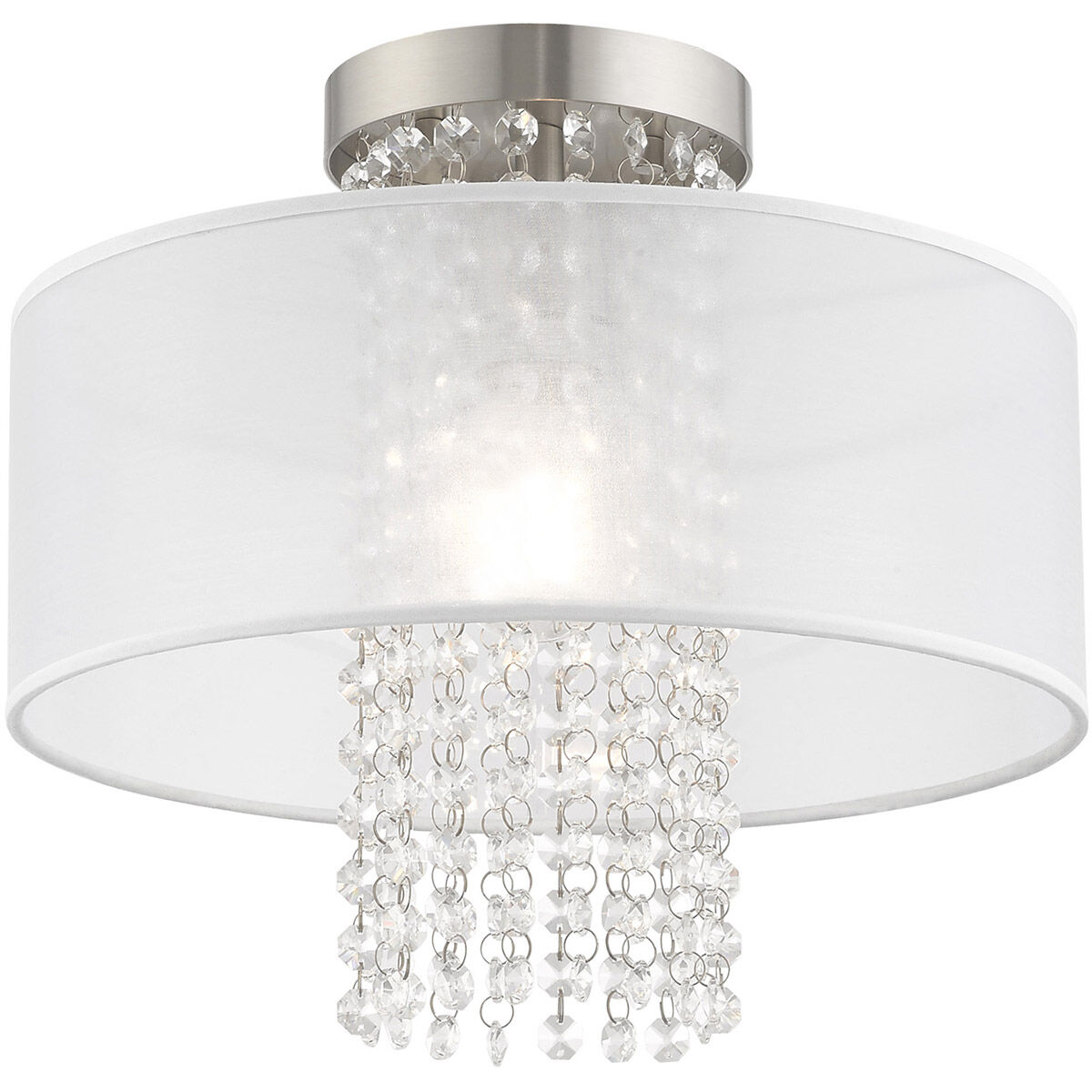 Bella Vista 1 Light 13 inch Brushed Nickel Semi-Flush Mount Ceiling Light