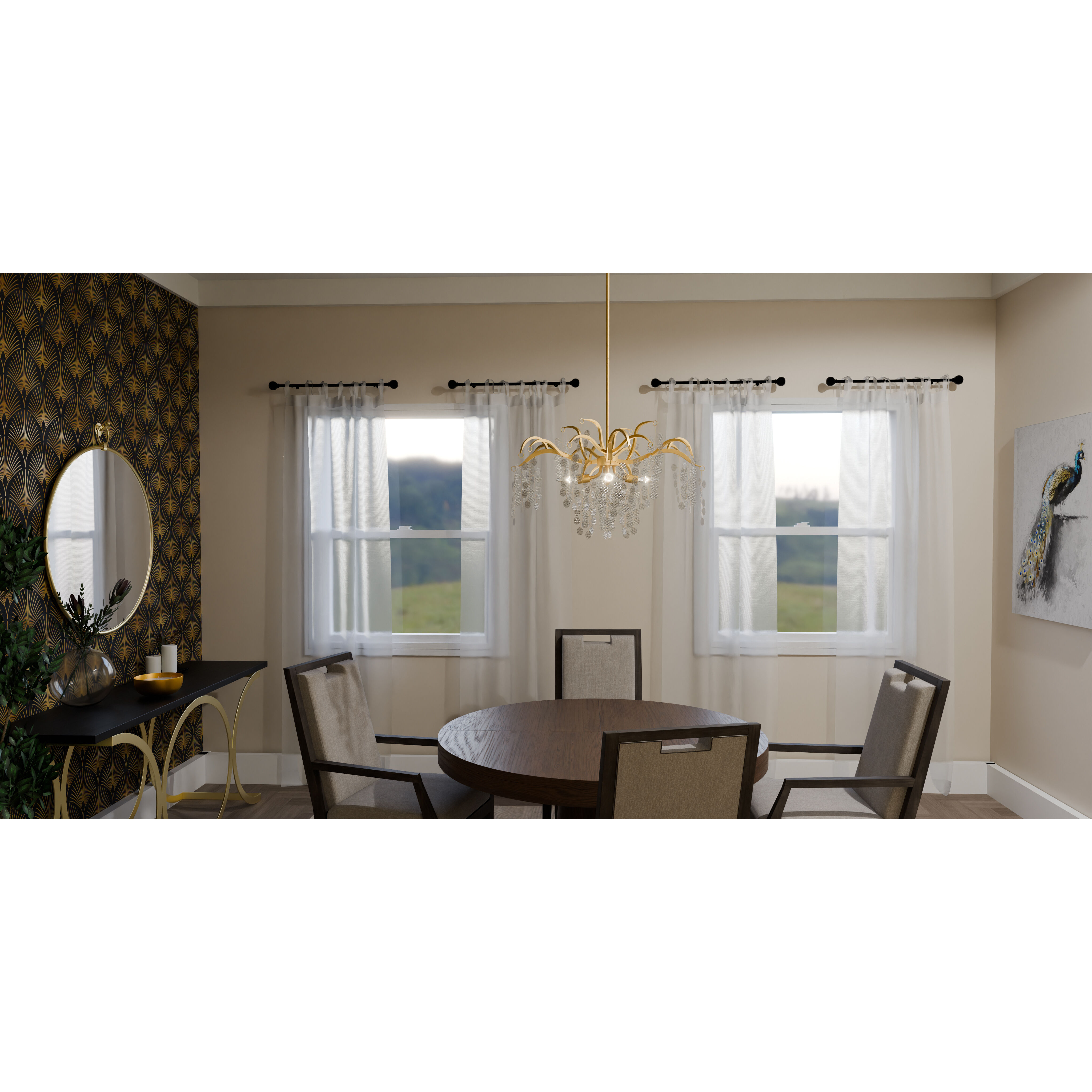 Maple 6 Light 29 inch Gold Leaf Chandelier Ceiling Light