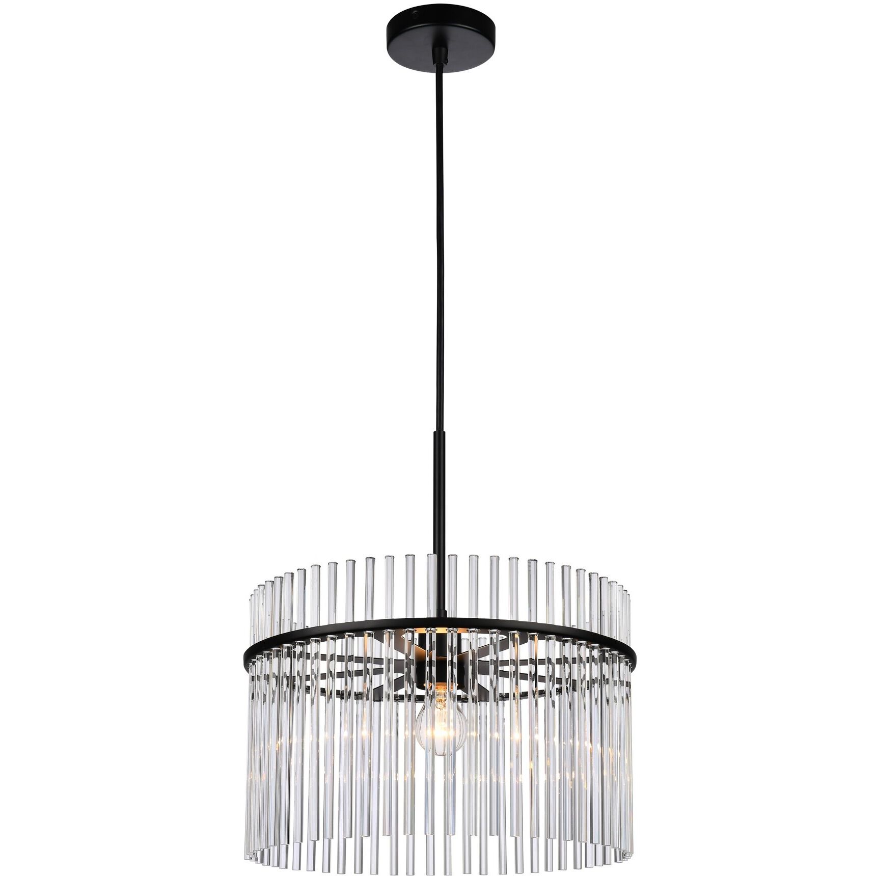 Ava 1 Light 15.7 inch Black Semi Flush Mount Ceiling Light
