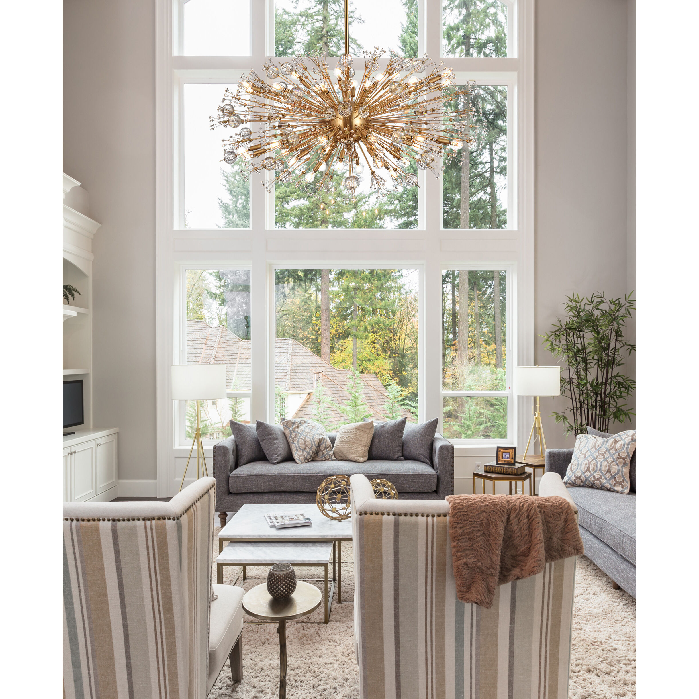 Vera 38 Light 48 inch Gold Pendant Ceiling Light