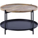 Calin 31.5 X 31.5 inch Black with Natural Wood Coffee Table