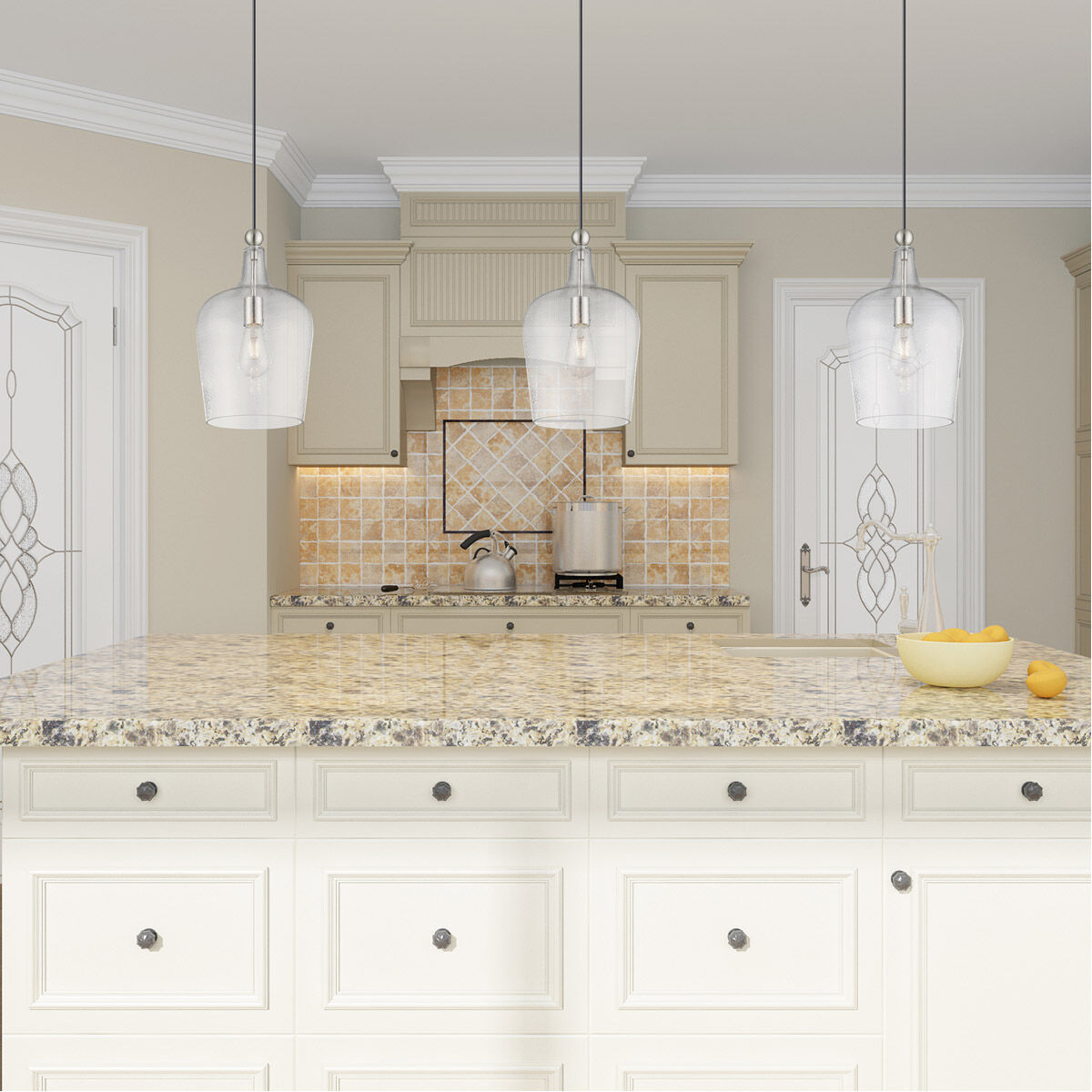 Art Glass 1 Light 9 inch Brushed Nickel Mini Pendant Ceiling Light