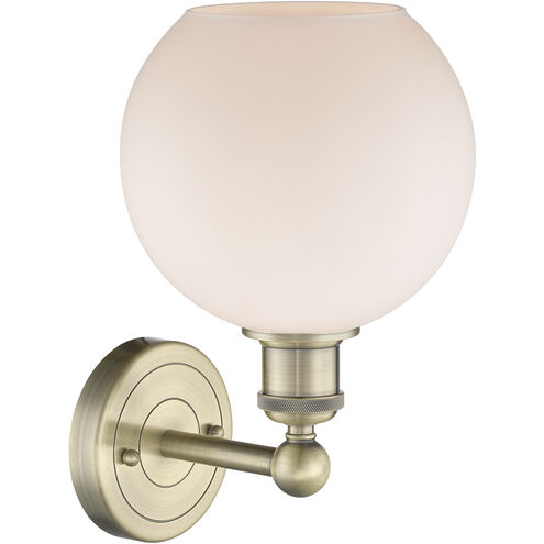 Athens 1 Light 8 inch Antique Brass and Matte White Sconce Wall Light