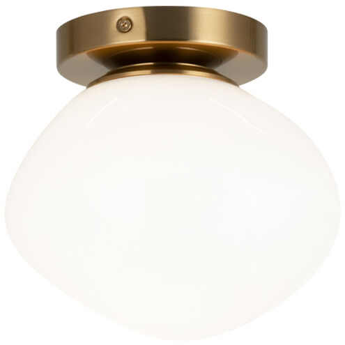 Melotte Wall Sconce Wall Light in Aged Gold Brass and Opal Glass