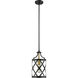 Malcalester 1 Light 8 inch Matte Black and Olde Brass Pendant Ceiling Light