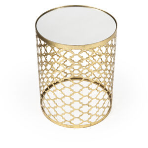 Corselo Mirrored & Metal Side Table in Gold