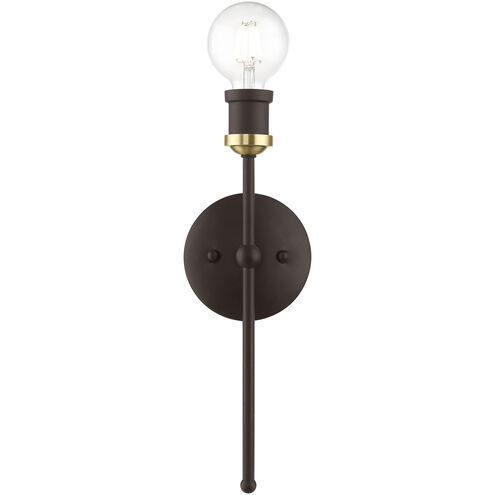 Lansdale 1 Light 5 inch Bronze with Antique Brass Accents ADA Single Sconce Wall Light, Single