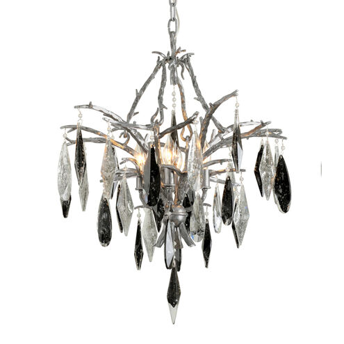 Nera 4 Light 23.75 inch Blackened Silver Leaf Chandelier Ceiling Light