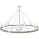 Sawyer 44 inch Matte White with Weathered Wood with Matte White Blades Smart Fandelier