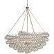 Stratosphere 4 Light 46 inch Contemporary Silver Leaf Chandelier Ceiling Light