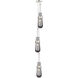 Milan 3 Light 6.38 inch Polished Nickel Multi Pendant Ceiling Light in Light Smoke Glass