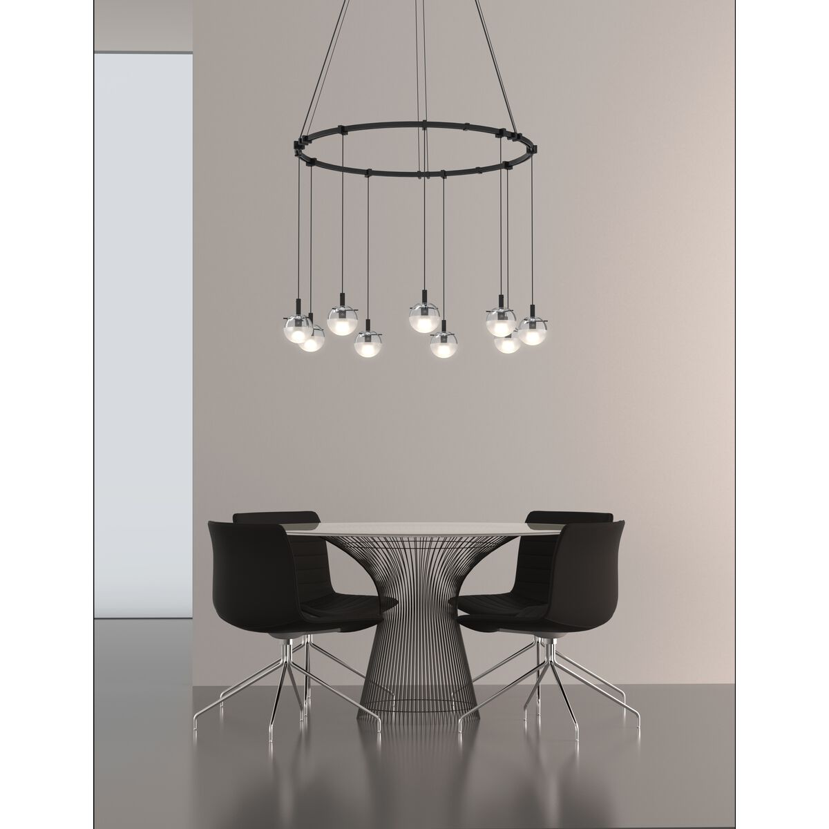 Suspenders LED 24 inch Satin Black Modular Pendant Composition Ceiling Light