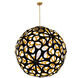 Groovy LED 36 inch Black-Gold Aged Brass Pendant Ceiling Light in 36in., Black and Gold