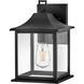 Nolan 1 Light 12 inch Black Outdoor Wall Mount