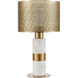 Sureshot 15 inch 60.00 watt White with Aged Brass Table Lamp Portable Light