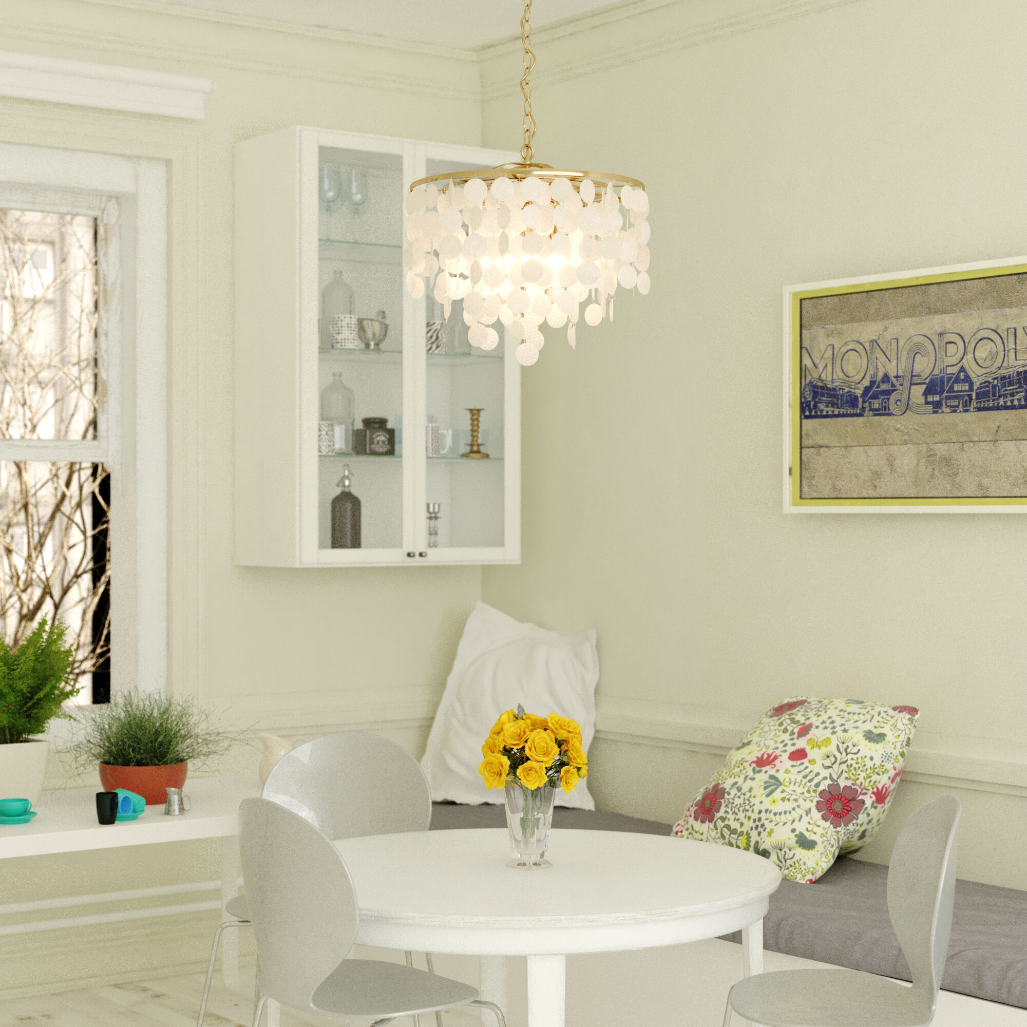 Elsa LED 19.75 inch Natural Brass Pendant Ceiling Light