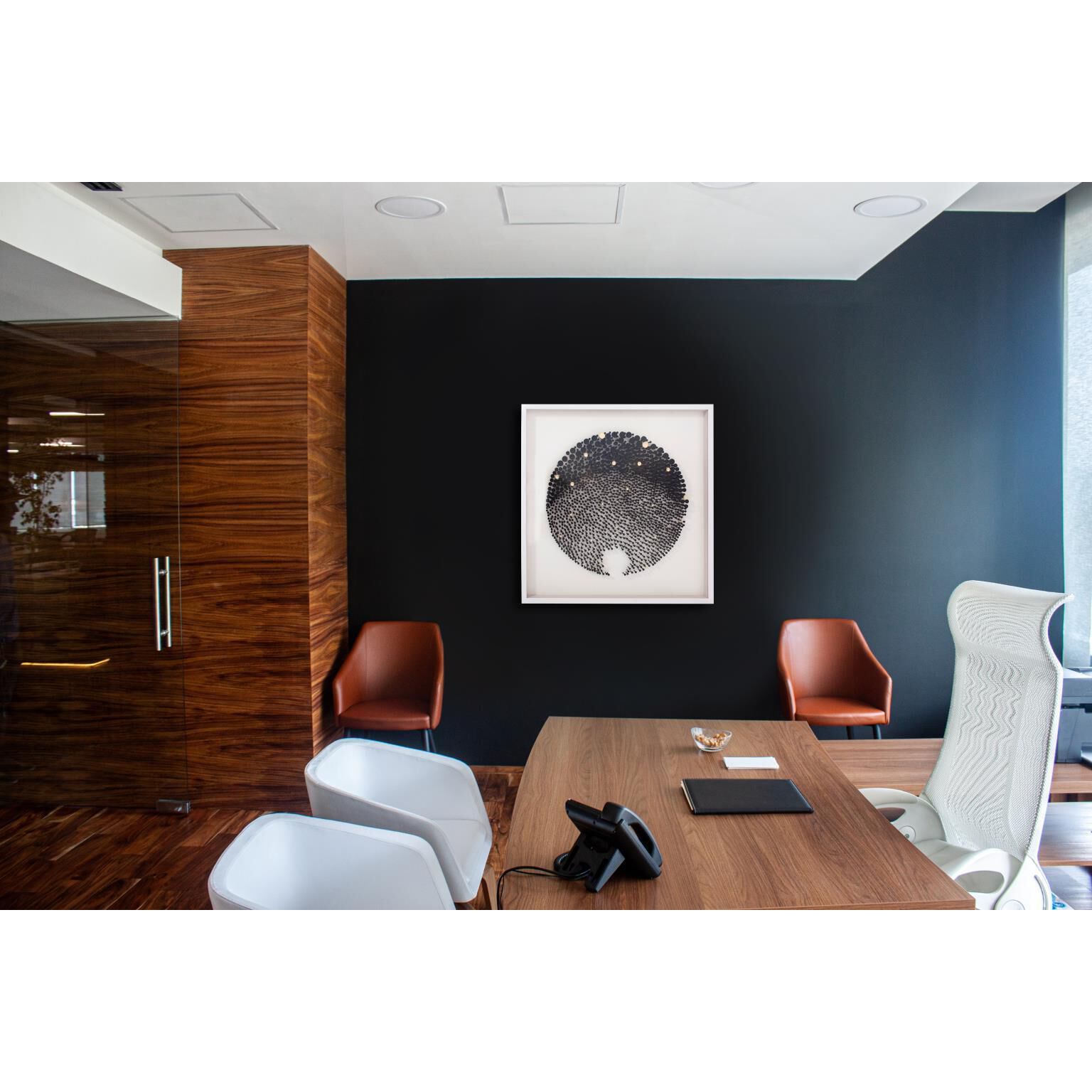 Tee Off Globe Black/Neutral Shadowbox Art