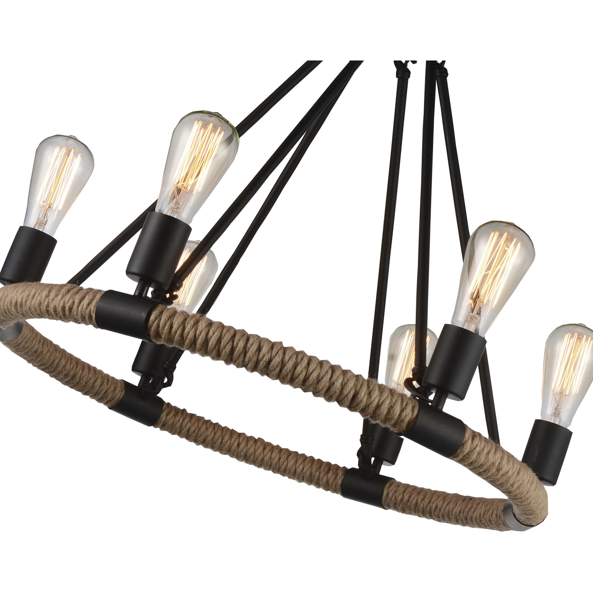 Ganges 6 Light 25 inch Black Up Chandelier Ceiling Light
