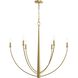 Jheni 6 Light 34 inch Brushed Gold Chandelier Ceiling Light