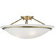 Newburgh 3 Light 20 inch Antique Brass Semi-Flush Ceiling Light
