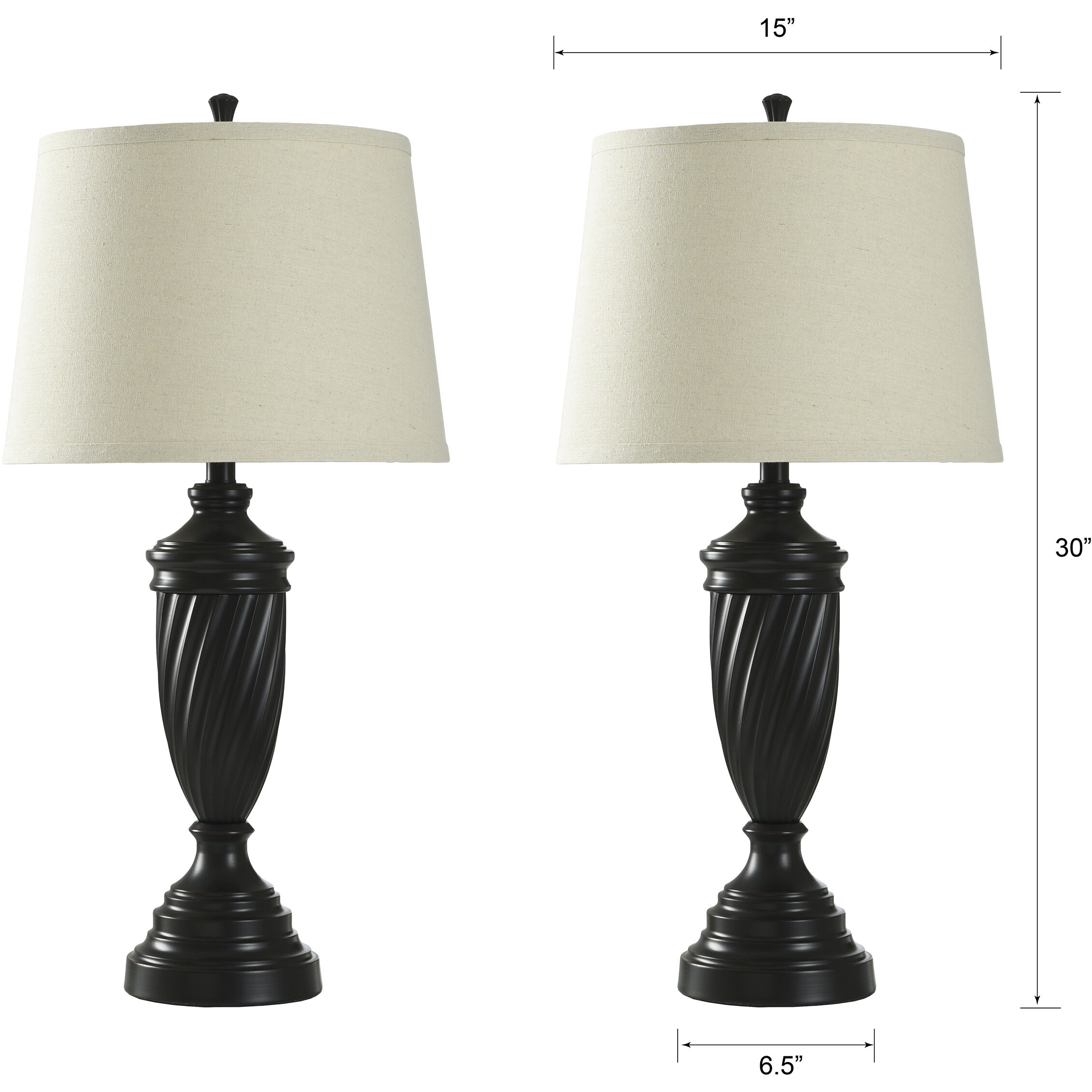 Signature 3 inch 100 watt Bronze Wood Table Lamp Portable Light