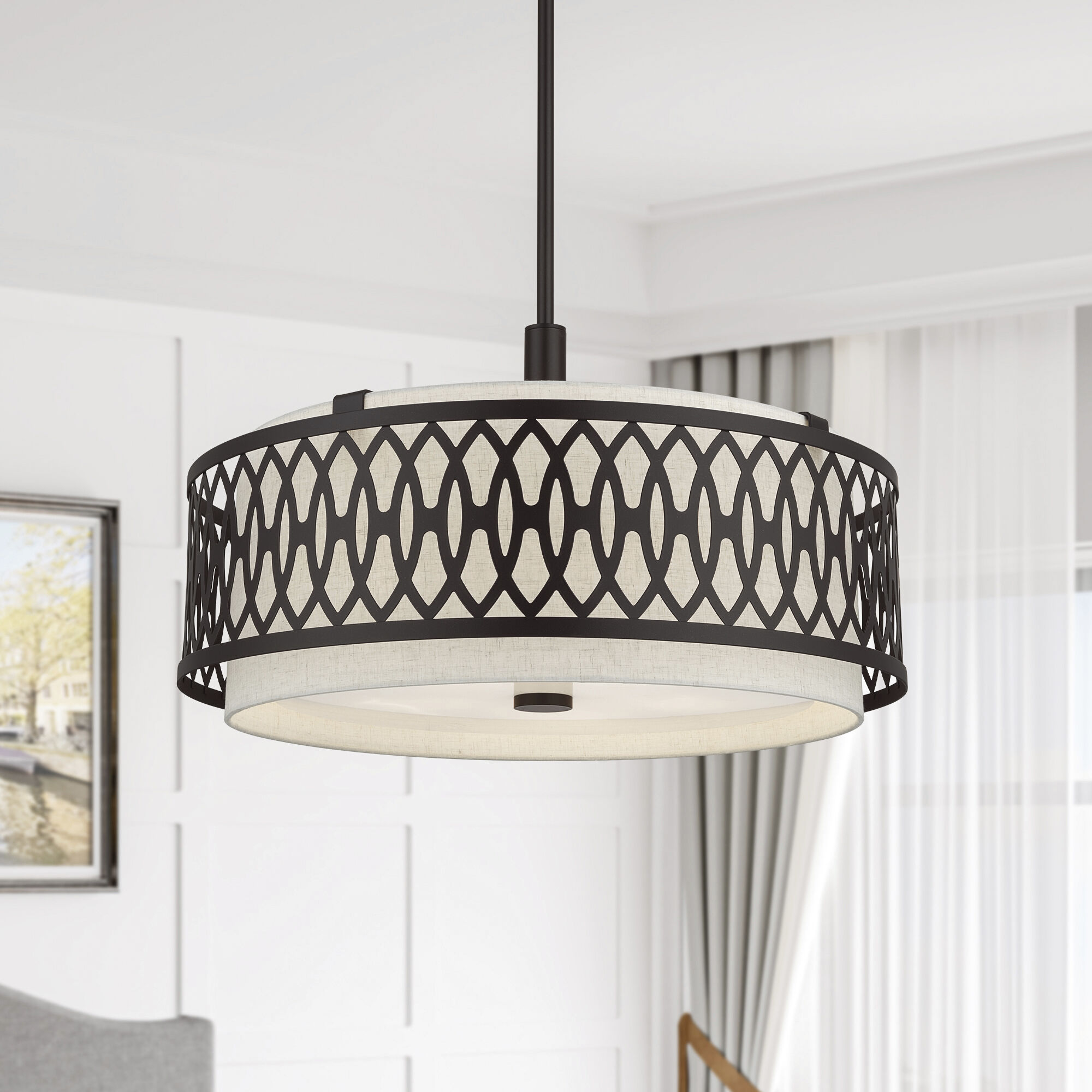 Vistaview 5 Light 24 inch English Bronze Pendant Chandelier Ceiling Light