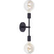 Baton 2 Light 5 inch Black Wall Sconce Wall Light