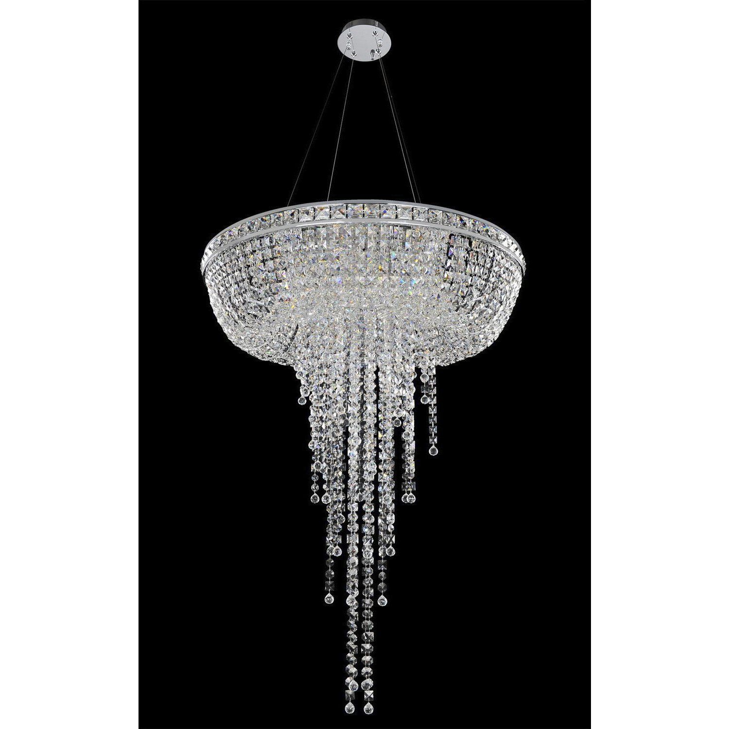 Cascata 8 Light 32 inch Chrome Pendant Ceiling Light
