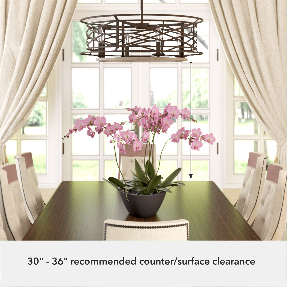 Langwood 4 Light 24 inch Onyx Bengal and Barnwood Chandelier Ceiling Light