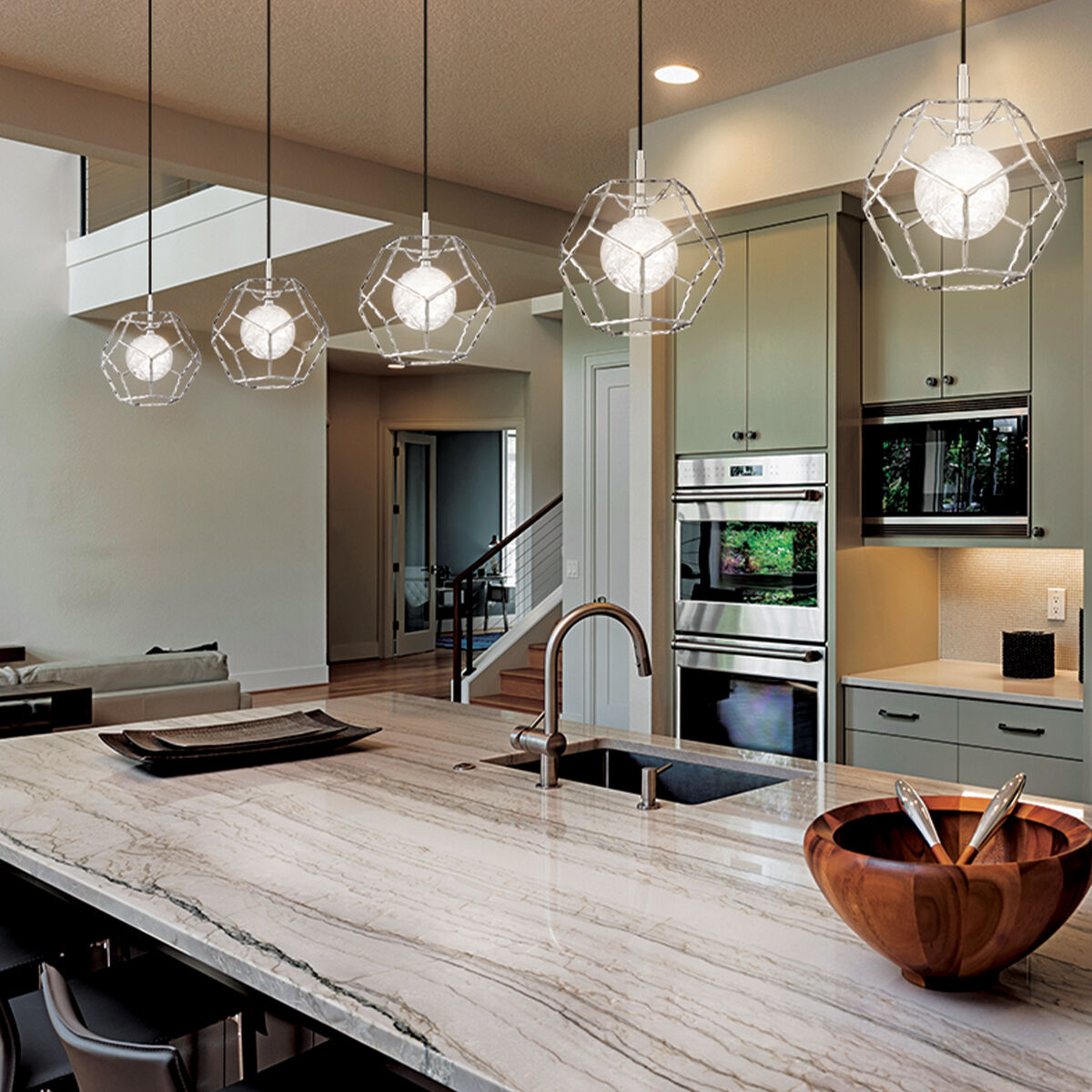 Norway LED 10.75 inch Chrome Mini Pendant Ceiling Light