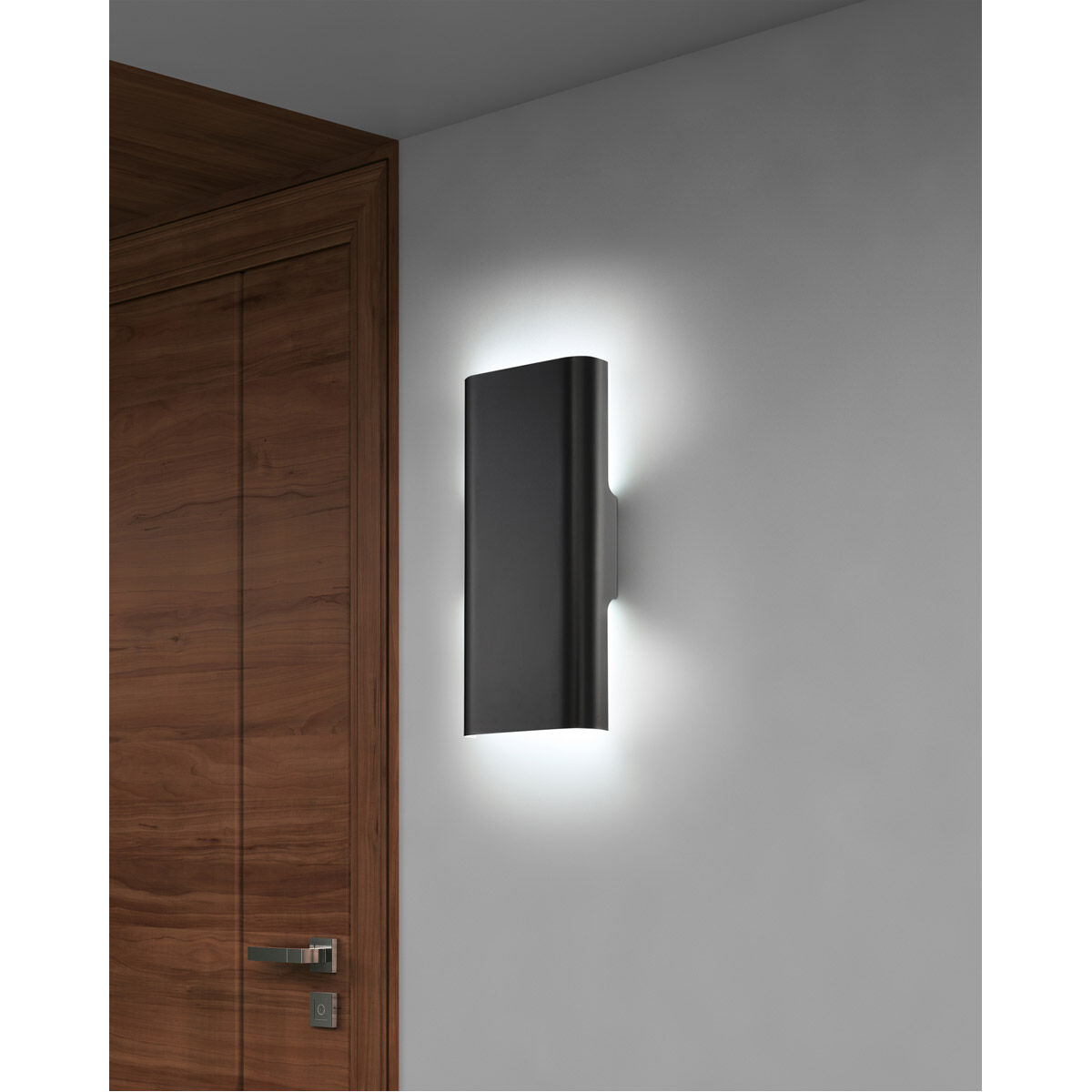 Bi-Punch LED 8 inch Black ADA Wall Sconce Wall Light