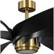 Insigna 72 inch Vintage Brass with Matte Black Blades Ceiling Fan