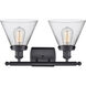 Ballston Large Cone LED 16 inch Matte Black Bath Vanity Light Wall Light in Clear Glass, Ballston