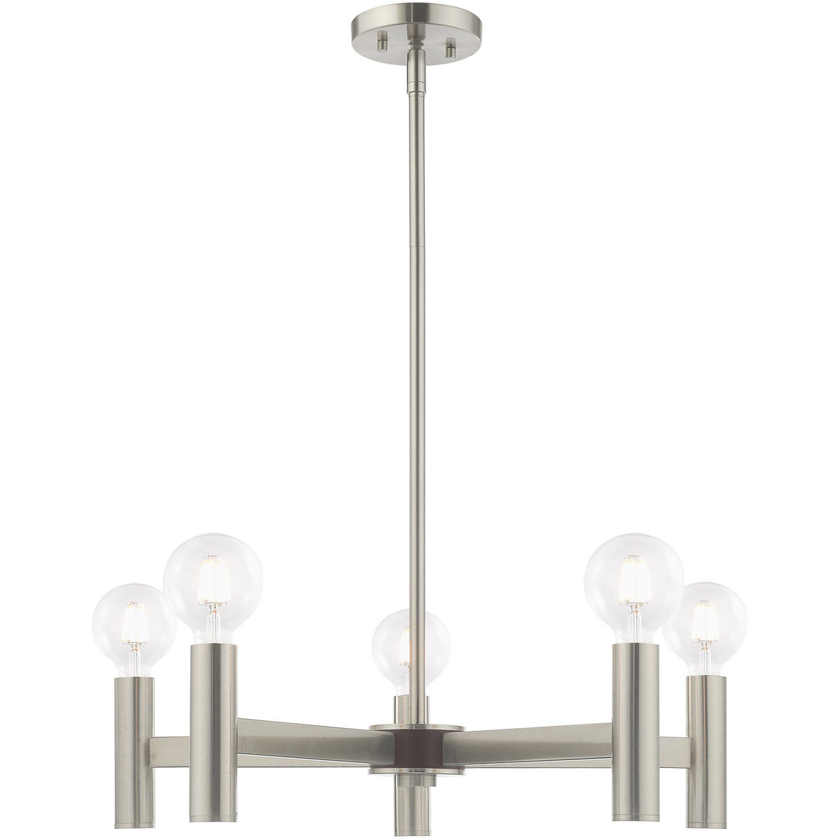 Copenhagen 5 Light 25 inch Brushed Nickel Chandelier Ceiling Light
