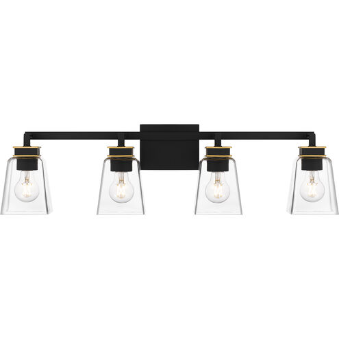 Almany 4 Light 32.25 inch Matte Black Bath Light Wall Light, Extra Large