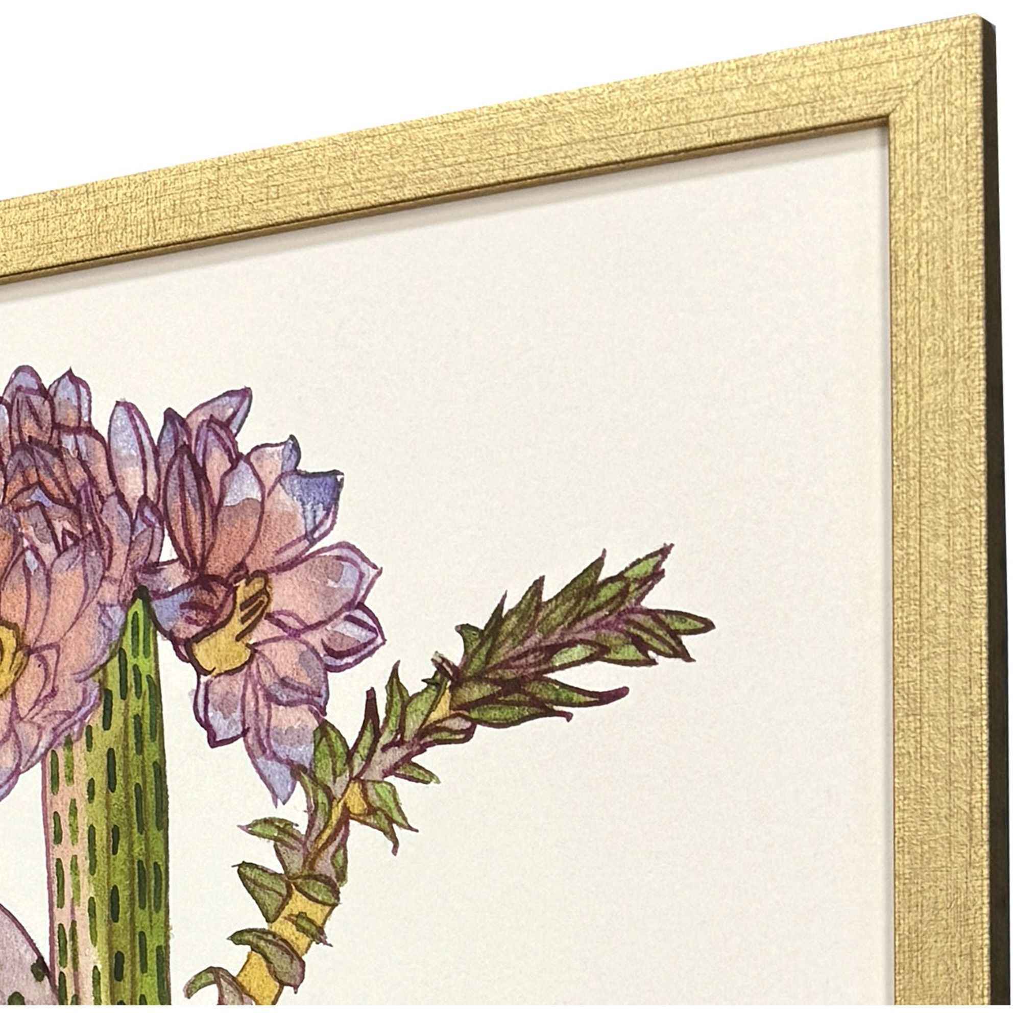 Neon Desert Pink and Green and Multi and Yellow Framed Art