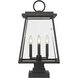 Broughton 4 Light 24.25 inch Black Outdoor Pier Mounted Fixture