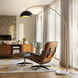 Luna Bella 92 inch 14 watt Weathered Brass and White Arc Floor Lamp Portable Light in Matte Black and Gold Steel