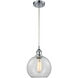 Ballston Athens LED 8 inch Polished Chrome Mini Pendant Ceiling Light in Clear Glass, Ballston