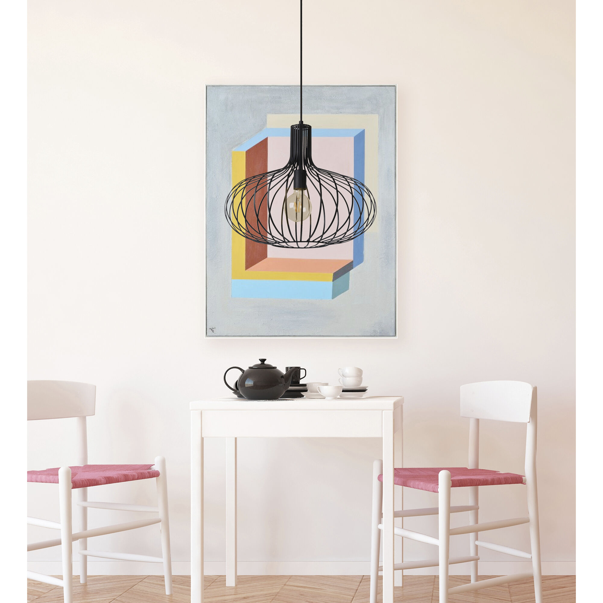 Ione 1 Light 19.75 inch Black Pendant Ceiling Light