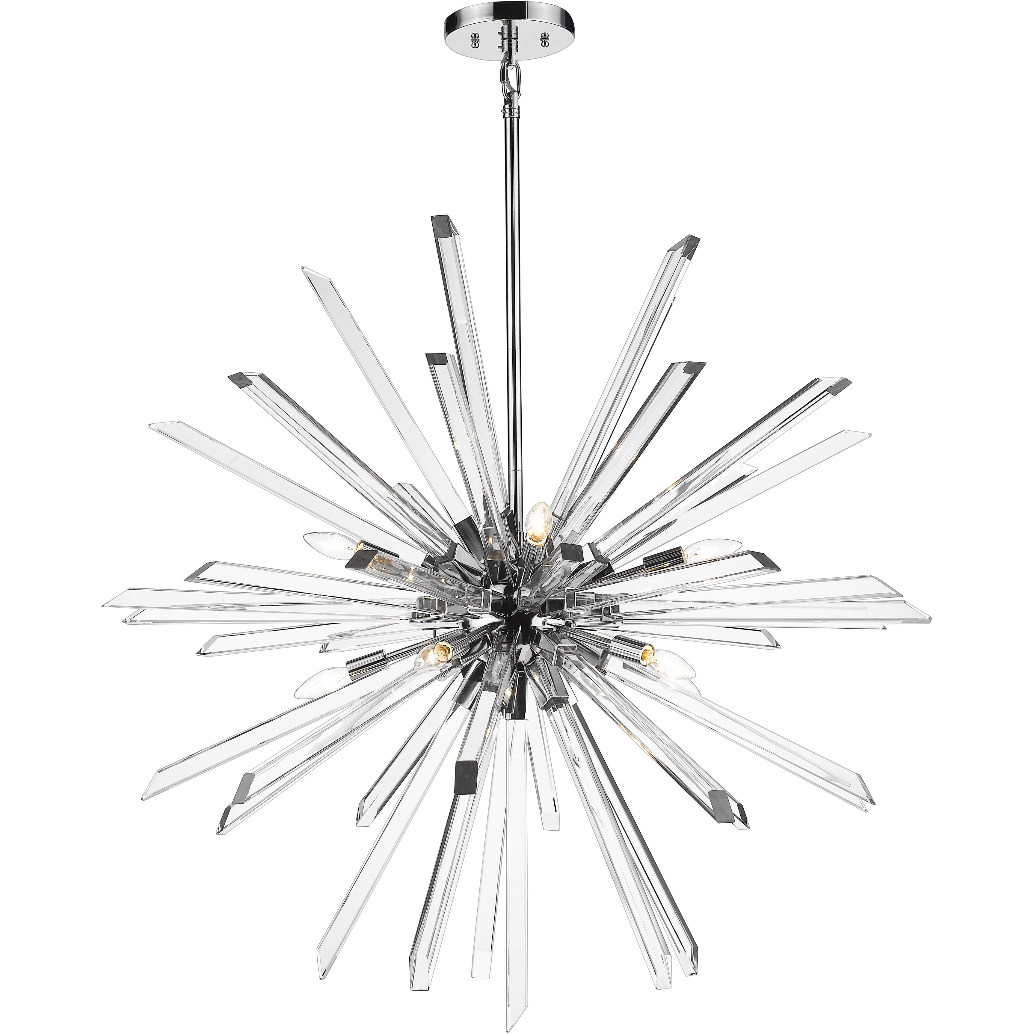 Burst 10 Light 41.5 inch Chrome Chandelier Ceiling Light in 84