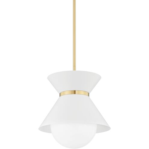 Scout 1 Light 15 inch Soft White/Patina Brass Pendant Ceiling Light, Small