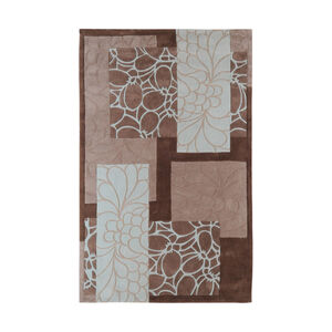 Cosmopolitan 96 X 60 inch Sky Blue/Taupe/Dark Brown/Camel Rugs, Polyester