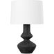 Ancram 27.5 inch 15.00 watt Vintage Gold Leaf and Ceramic Totem Black Table Lamp Portable Light