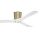 Avtur 60 inch Soft Brass with Flat White Blades Flush Mount Ceiling Fan