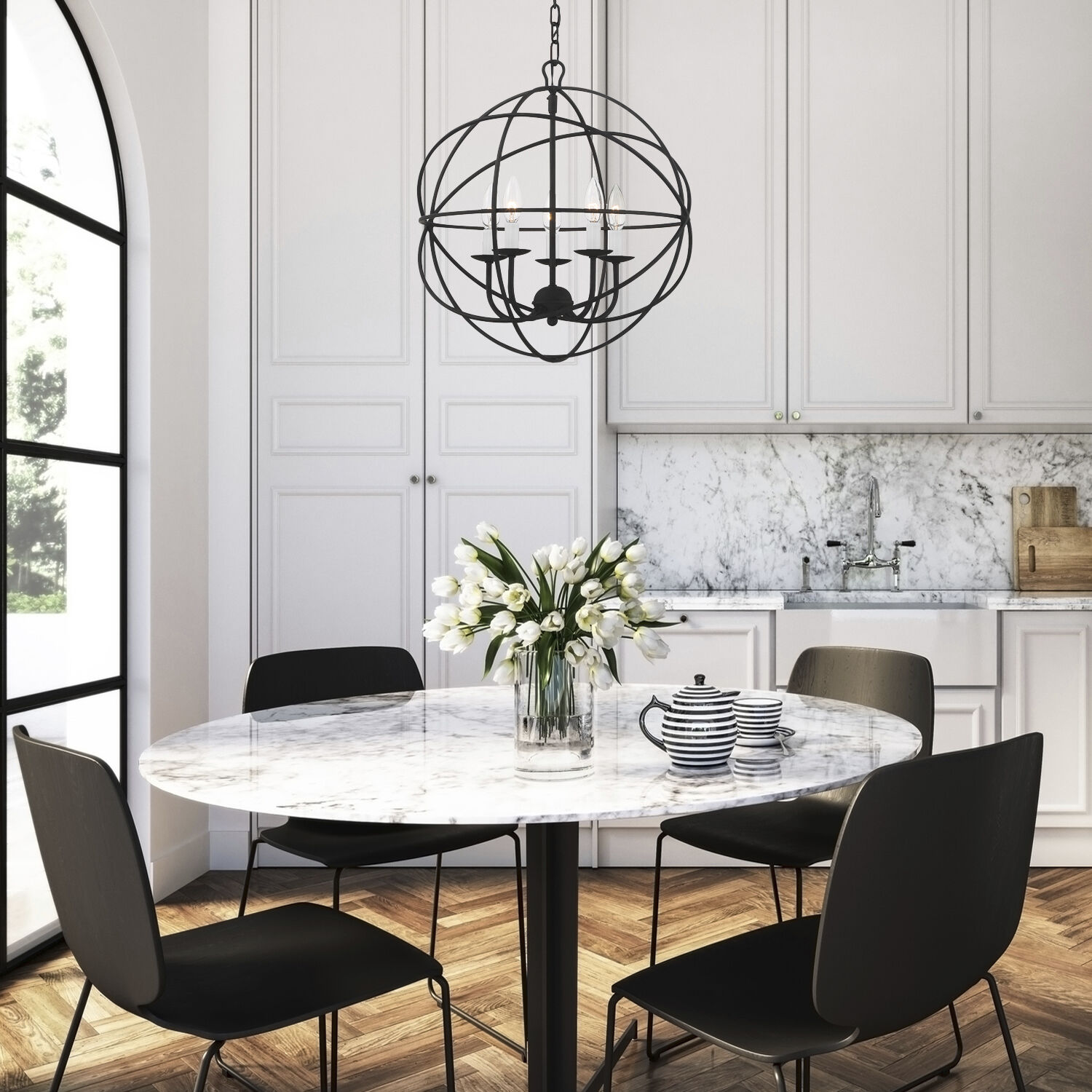 Somma Way 5 Light 17 inch Black Mini Chandelier Ceiling Light