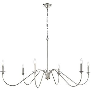 Rohan 6 Light 54 inch Polished Nickel Chandelier Ceiling Light