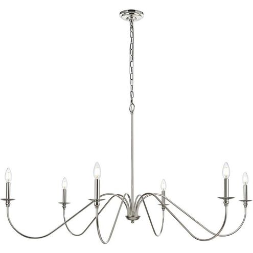 Rohan 6 Light 54 inch Polished Nickel Chandelier Ceiling Light
